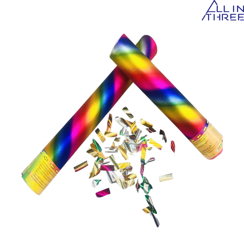 Allinthree Factory Sale  Compressed Air Twist Rainbow Party Confetti Cannon Popper Confetti Shooter