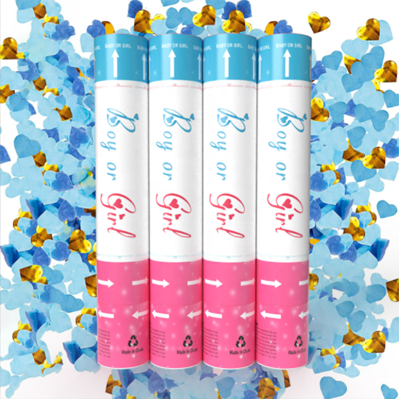 Allinthree Factory Blue Pink Baby Shower Boy Girl Gender Reveal Powder Smoke Confetti Poppers Cannon