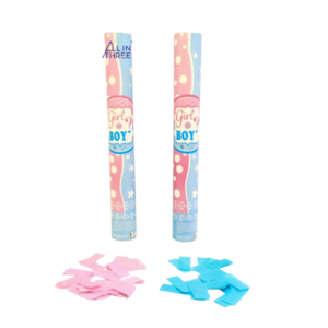 Allinthree China Factory Baby Boy or Girl Blue or Pink Gender Reveal Confetti Powder Cannon