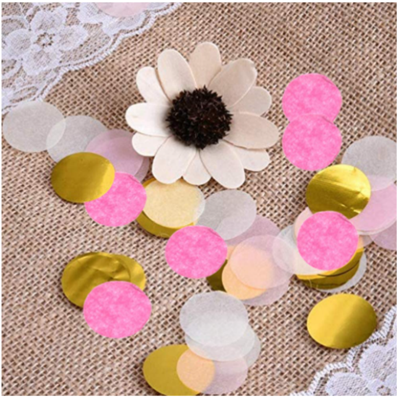 Allinthree Factory 15mm Festival Wedding Party Decoration  Pink Paper Confetti Wedding mix Gold Confetti