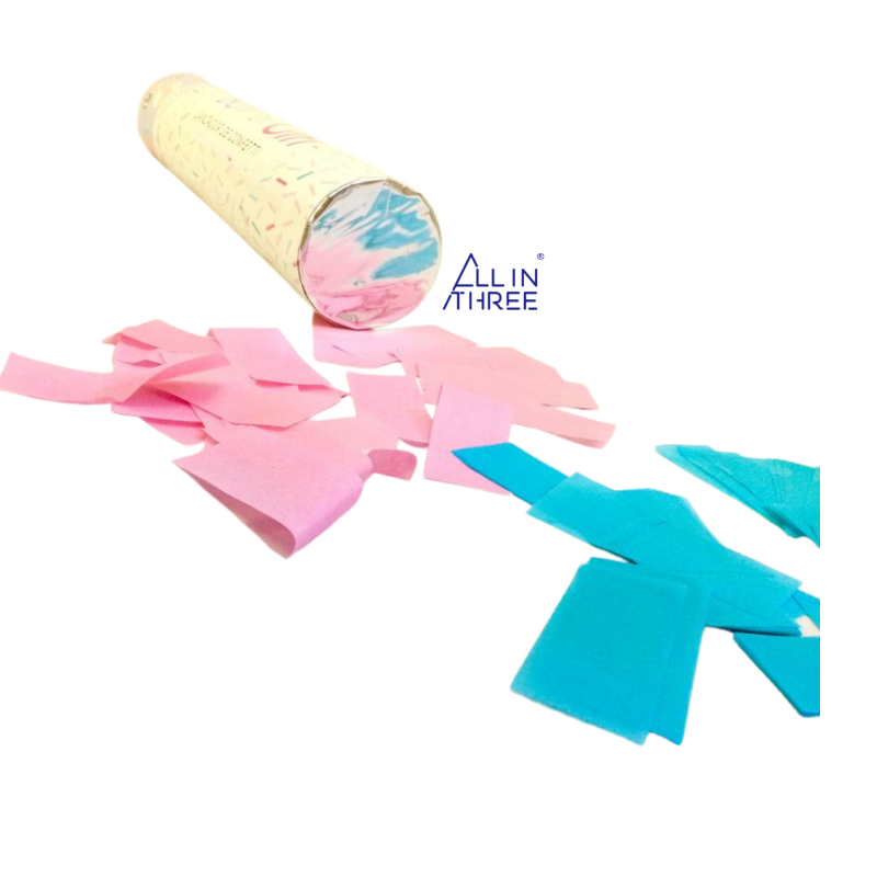 Allinthree China Factory Baby Boy or Girl Blue or Pink Gender Reveal Confetti Powder Cannon