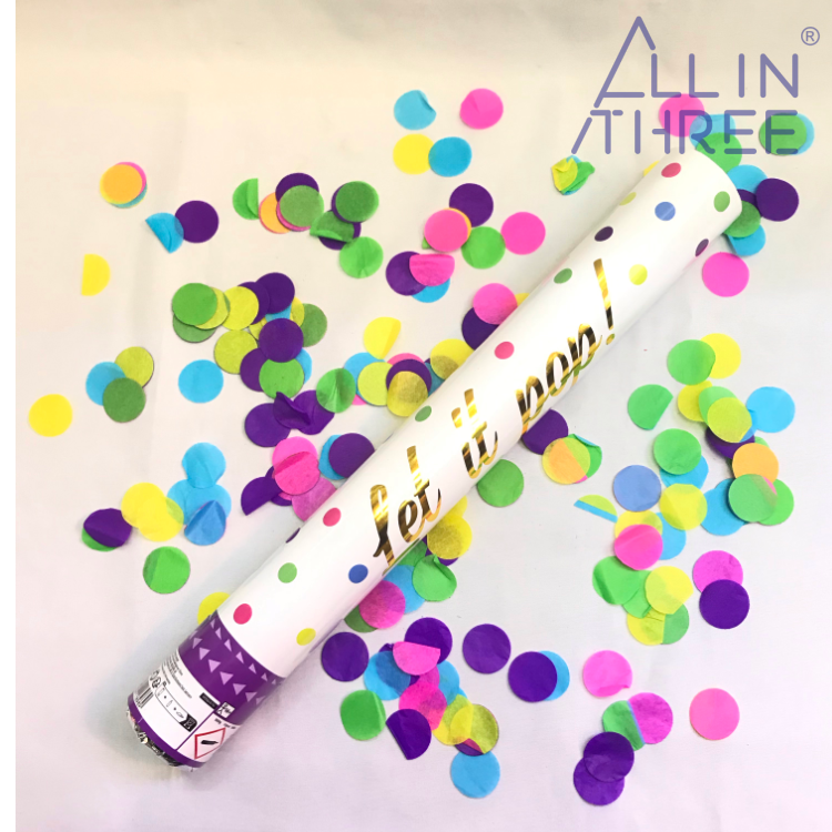 Allinthree  Handheld Compressed Air Wholesale Biodegradable Party Popper Mix  Confetti Cannons Confetti Tube For Sale