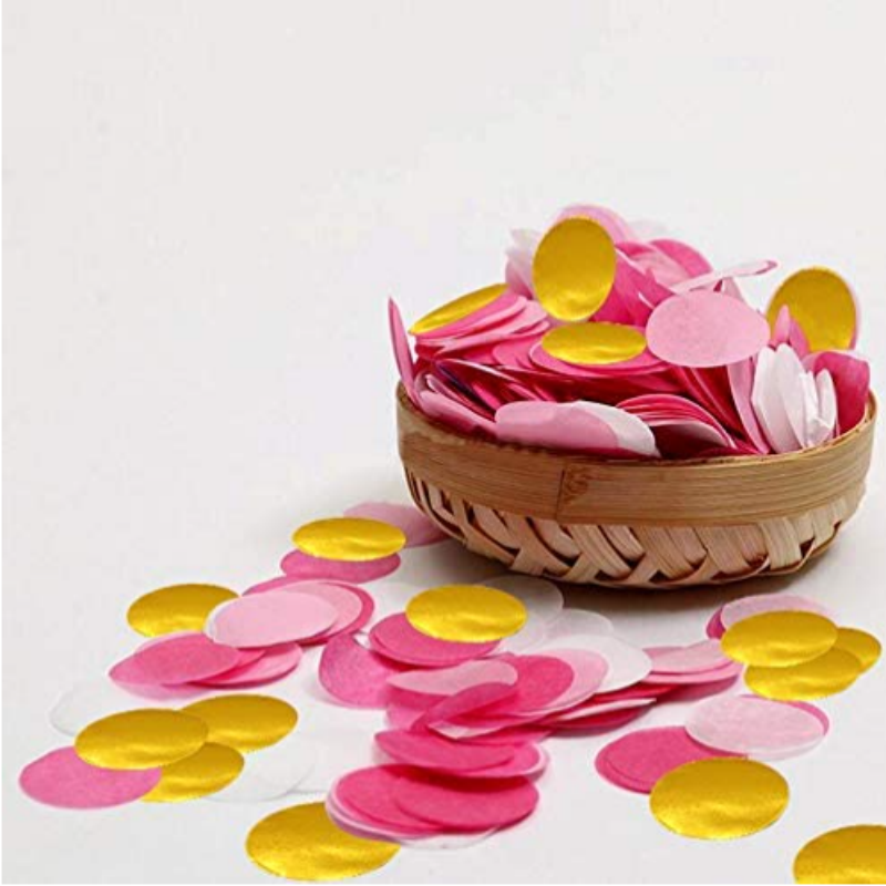 Allinthree Factory 15mm Festival Wedding Party Decoration  Pink Paper Confetti Wedding mix Gold Confetti