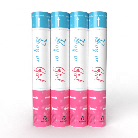 Allinthree Factory Blue Pink Baby Shower Boy Girl Gender Reveal Powder Smoke Confetti Poppers Cannon