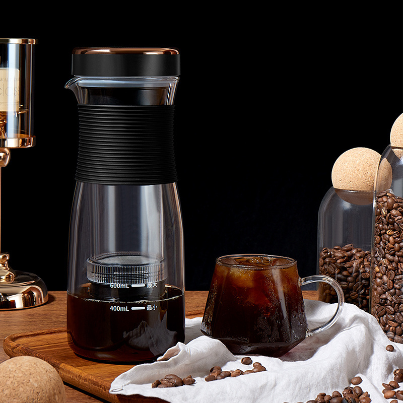 Portable Smart Mini Electric Cold Brew Coffee Maker Iced Air Tight Instant Glass Cold Brew Coffee Makers with Touch-Screen UI