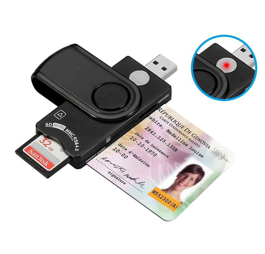 All In One Usb 2.0 ISO7816 Visa ID IC ATM Smart Card Chip Card Reader Writer