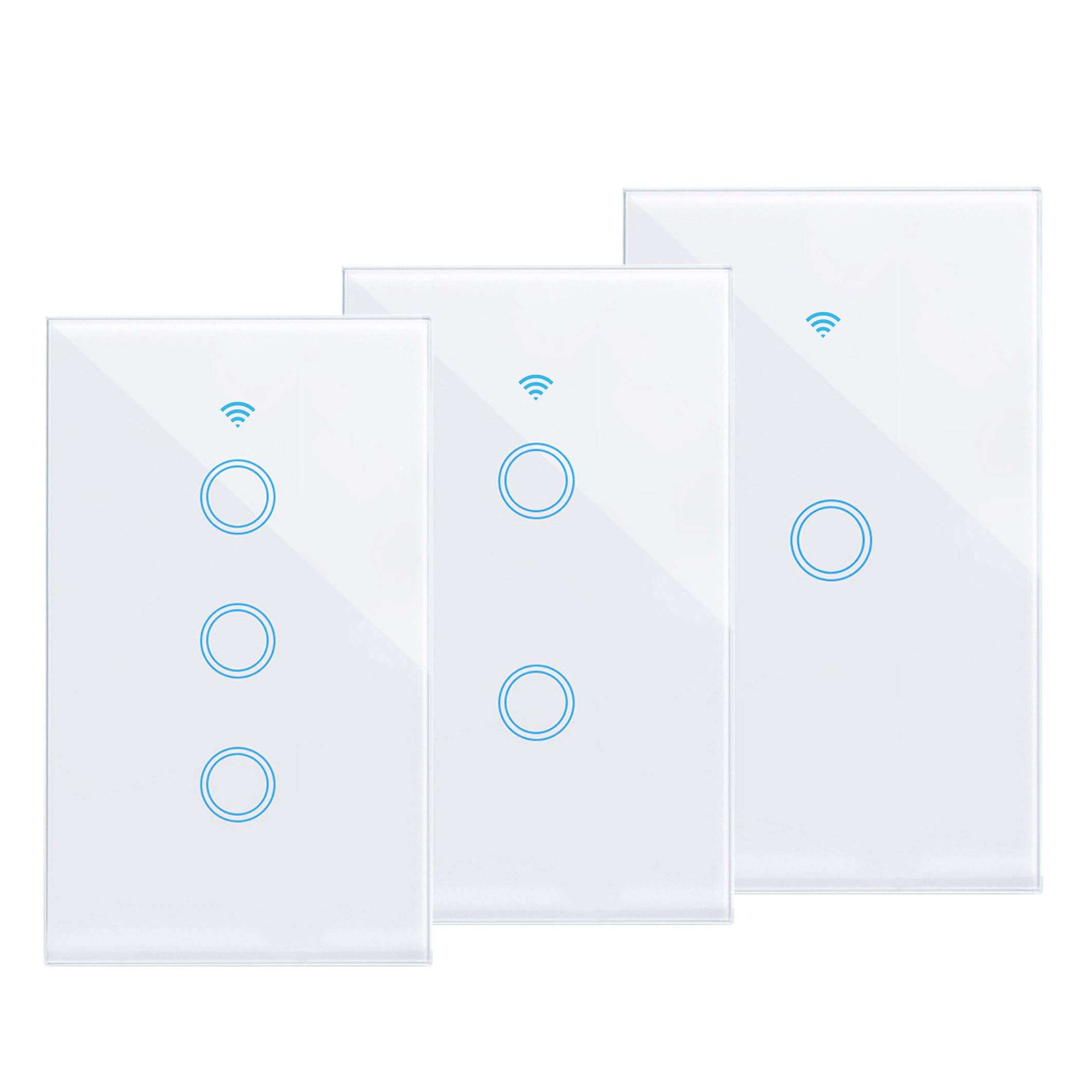 Smart Light Switch US Standard 120 Type 433MHz Touch LED Indicator Wireless Wall Switches 1-4 Way Smart Home Control Glass Panel