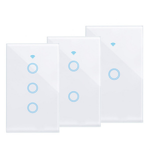 Smart Light Switch US Standard 120 Type 433MHz Touch LED Indicator Wireless Wall Switches 1-4 Way Smart Home Control Glass Panel