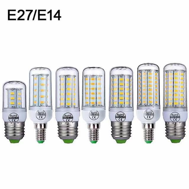 E27 LED Lamp E14 LED Bulb SMD5730 220V Corn Bulb 69LEDs Chandelier Candle LED Light For Home Decoration