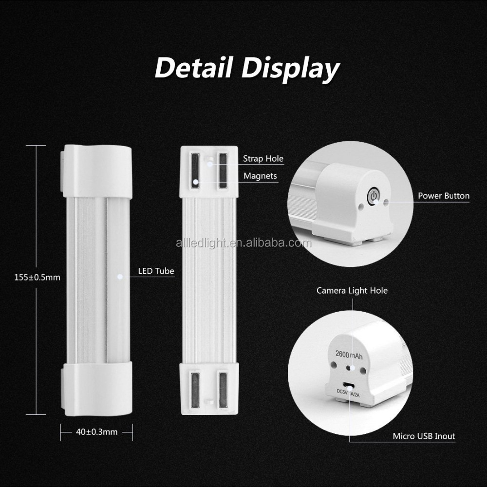 LED Emergency Light Portable Multifunction Magnetic Rechargeable LED Light with 5 Brightness Level Dimmable