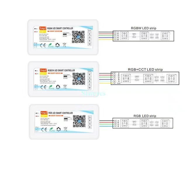 Smd2835 smd5050 multicolor rgbww led light strip controlled by with  tuya app