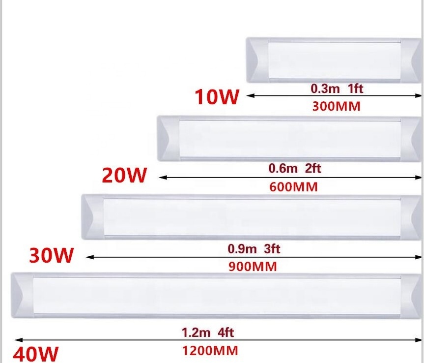 LED Batten Purification Light  18W 27W 36W Tube Fixture Ceiling Lamp for Office Living Room Bathroom Kitchen Garage Warehouse