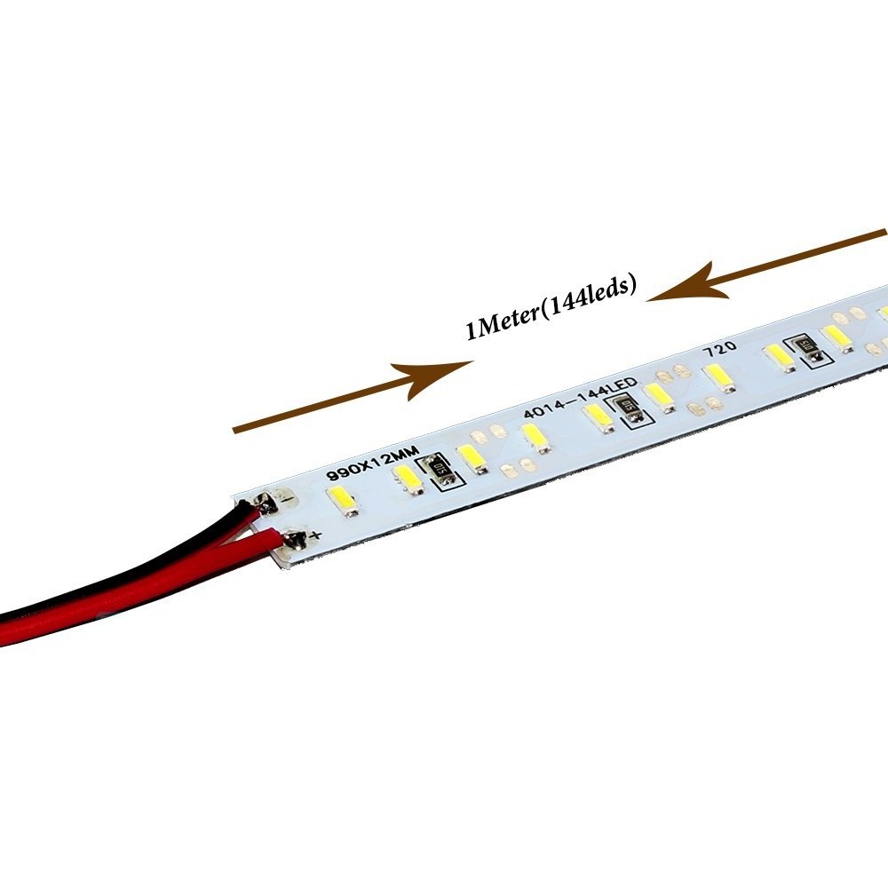 Factory wholesale Super brightness SMD 4014 LED hard Bar 144LEDs/M LED hard Strip DC 12V 4014 LED Tube Hard LED Strip