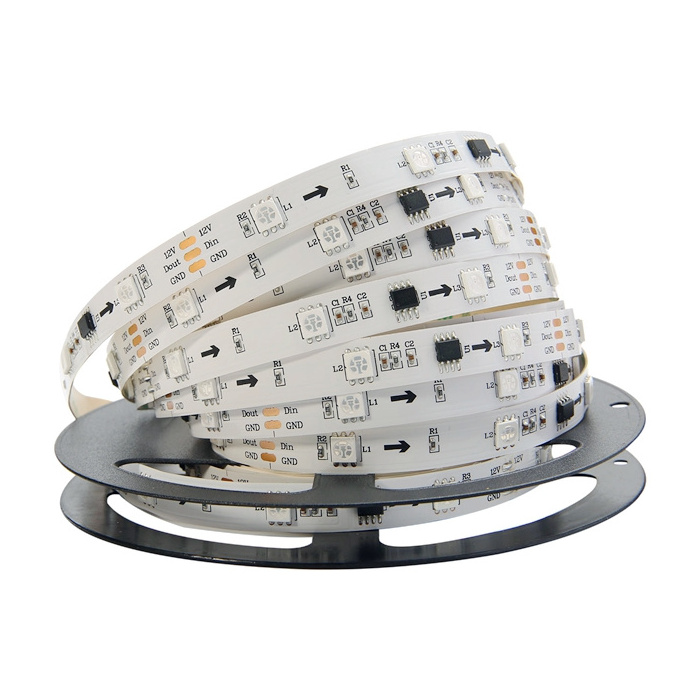 WS2811 LED Strip 12V 30/48/60 leds/m 5050 RGB pixels Smart Light  addressable magic neon Bar IP30/65/67 White/Black PCB