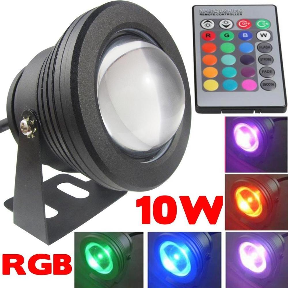 DC12V 10W RGB LED Underwater Light with Remote Controller Luminous Flux: 700-800lm, Waterproof depth: 1-2m