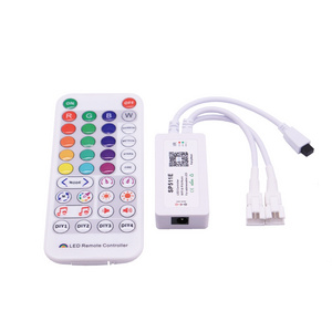 SP511E WS2812B Wifi Controller with 38 Keys Remote Controller WS2811 Pixel LED Strip Light APP Music Voice Control Tape Lights