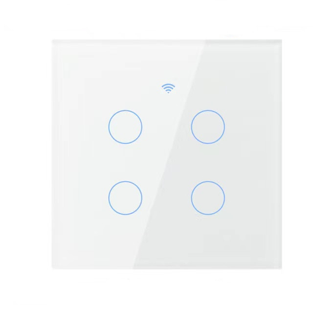 Eu 1 2 3 4 Gang Tuya Smart Switch Light Alexa Voice Control Touch Glass Wall Wireless Wifi Electrical Switch