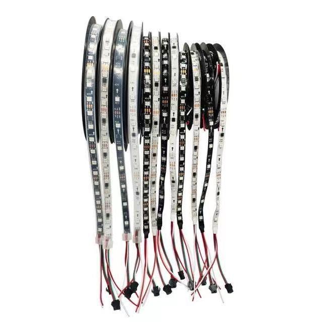 WS2811 LED Strip 12V 30/48/60 leds/m 5050 RGB pixels Smart Light  addressable magic neon Bar IP30/65/67 White/Black PCB