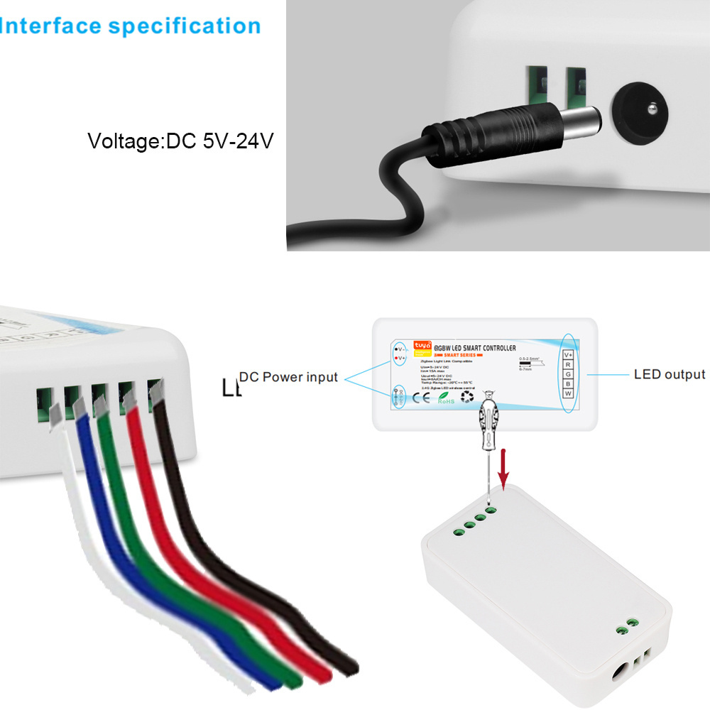 Smd2835 smd5050 multicolor rgbww led light strip controlled by with  tuya app