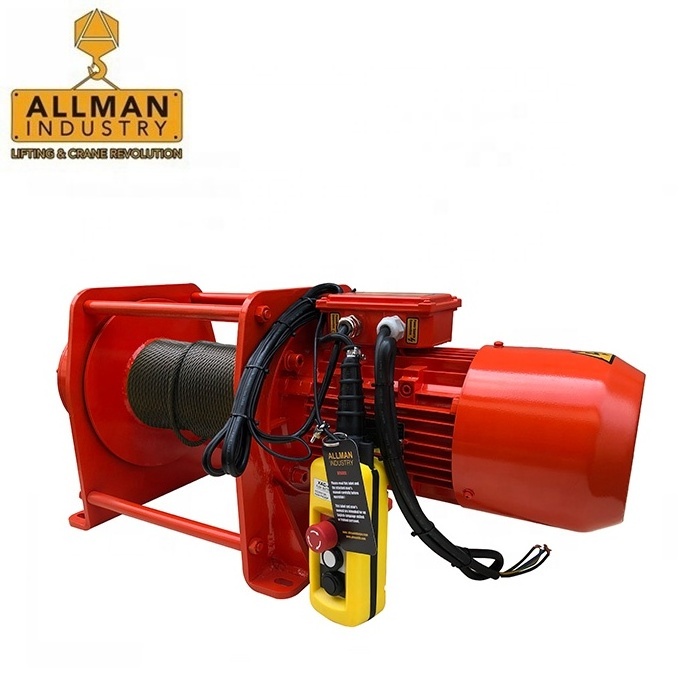 ALLMAN Self Factory Sales Cheap Price 500kg Long Wire Rope Lifting Electric Construction Winch For Sale