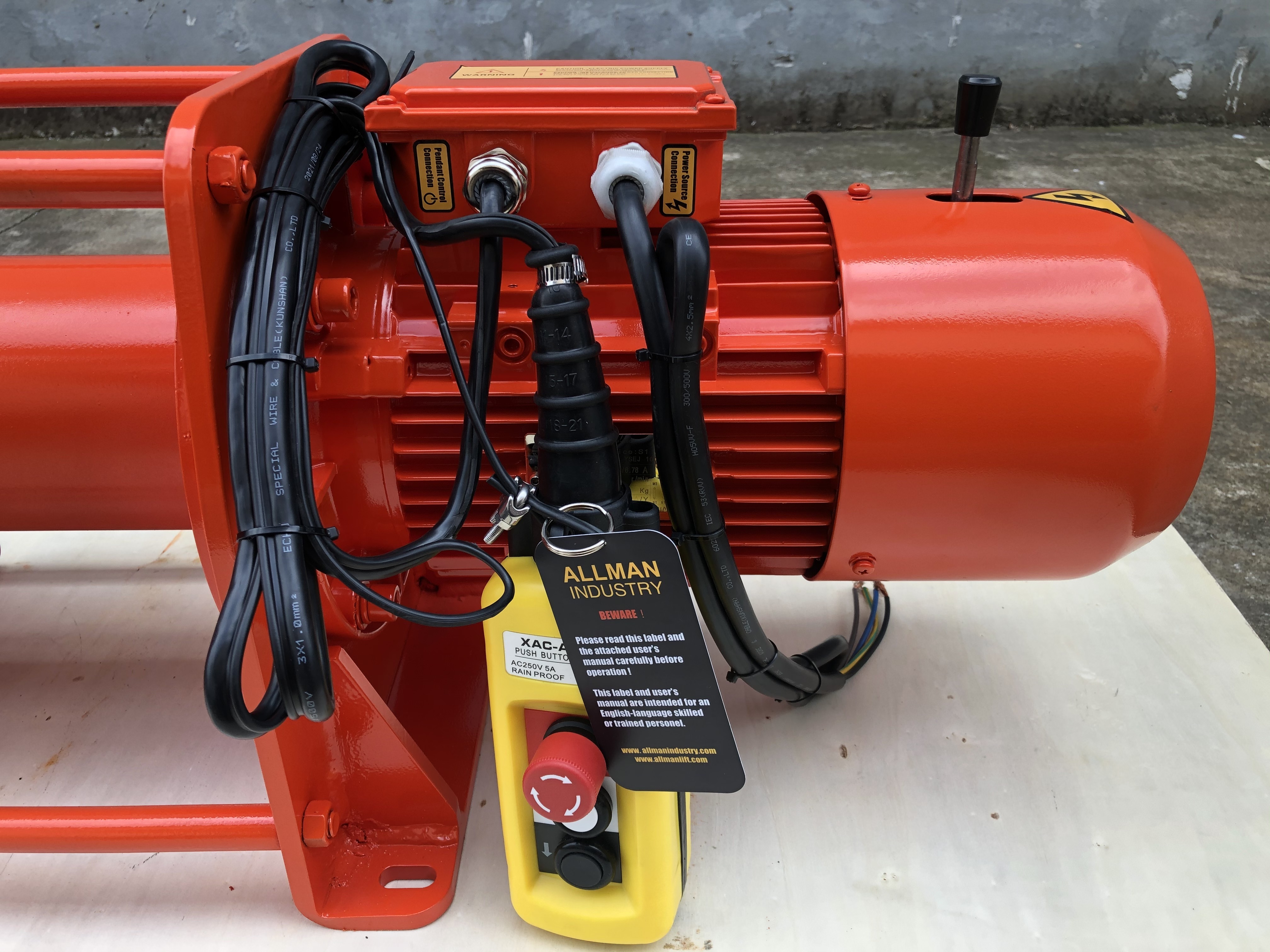 ALLMAN Self Factory Sales Cheap Price 500kg Long Wire Rope Lifting Electric Construction Winch For Sale