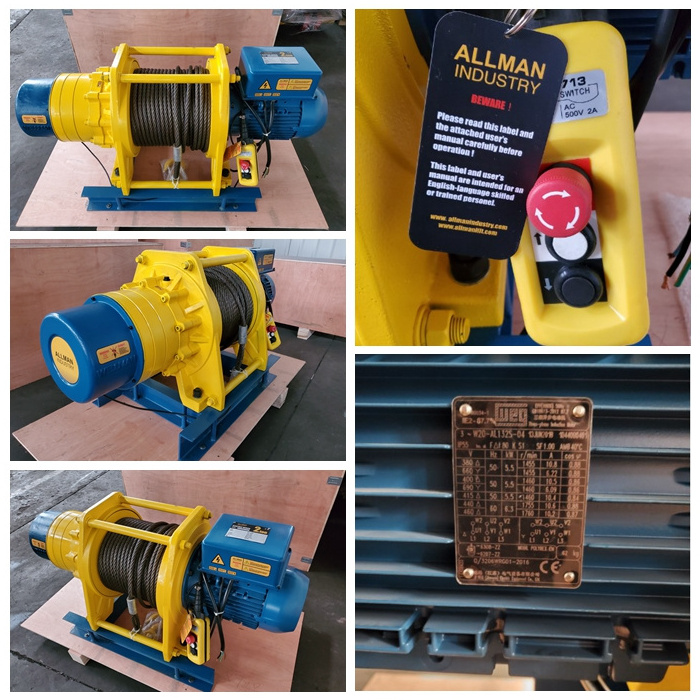 Allman WEG Motor M5 High Working Duty Industry Machinery Cable Winch 220V 3 Ton Electric Winch 380V