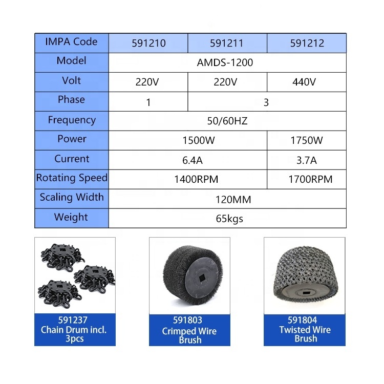 Chain Drum Type Electric Scaling Machine AM-1200 Electric deck scaler