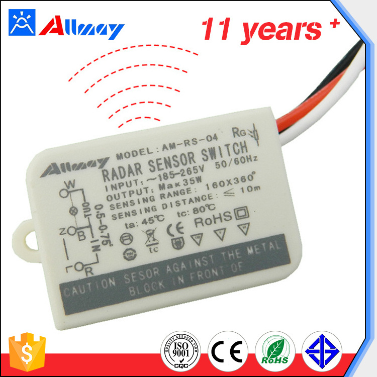 Alibaba China Supplier 35W Square Radar Induction Smart Microwave Sensor Lighting Electric Switch