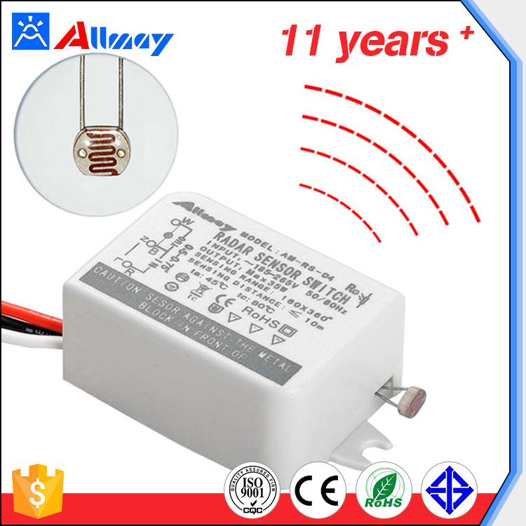 Alibaba China Supplier 35W Square Radar Induction Smart Microwave Sensor Lighting Electric Switch