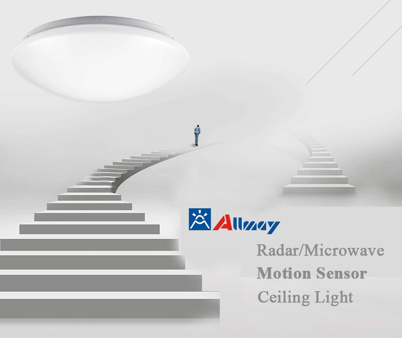 15Watt 300mm diameter Ceiling Mounted Microwave Motion Sensor LED Ceiling Lamp for Passageway /Stairway /Balcony