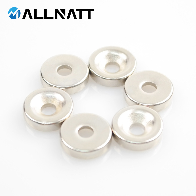 Small Round Disc Magnets 1/2x1/8 Countersunk Hole Ndfeb Permanent Magnet Fastener for Consumer Electronics