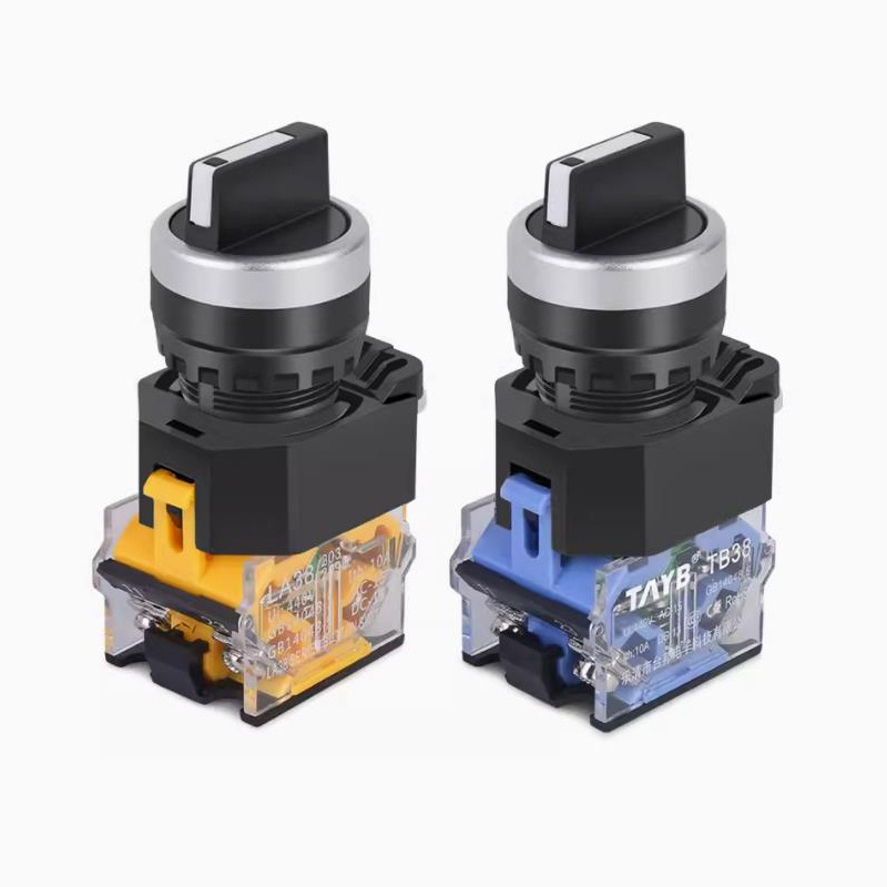 22MM knob switch, second and third gear selection button switch, LA38-11X/21 self-locking reset power switch