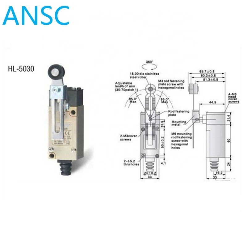 Cheap adjustable roller type limit switch HL-5030