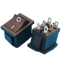 KCD1 B3-202 springboard power switch, Black 6 Pin Ship Switch