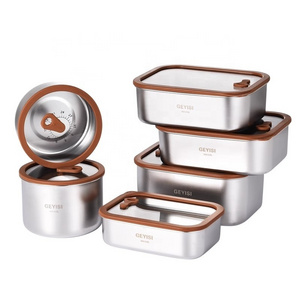 German Fresh-Keeping Box 316 Stainless Steel Food Grade Food Storage Container With Glass Lid