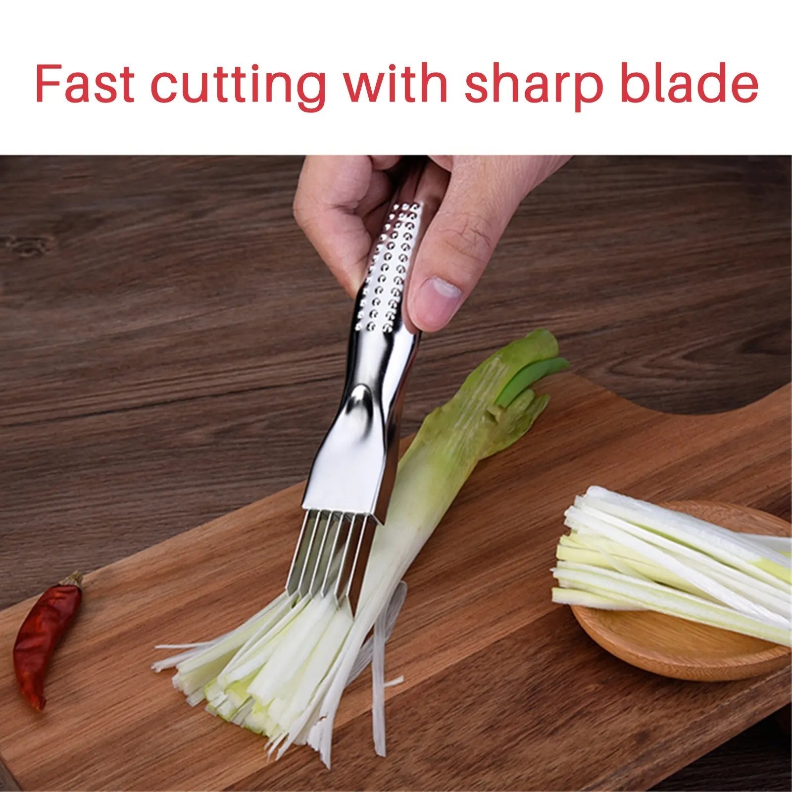 Creative Multi-Function Vegetable Cutter Shred Scallion Cutter Knife Stainless Steel Scallion Cutter