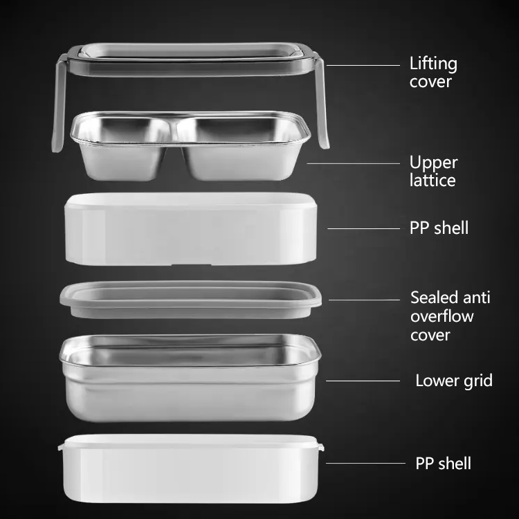 Hot Sales 2 Layer Insulated Bento Box Leakproof Thermal Lunch Container Stainless Steel Lunch Box For Kids