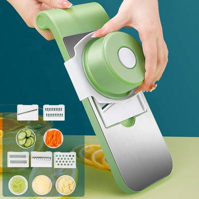 Newest Design Manual Stainless Steel Kitchen Gadgets 6 Blades Potato Fruit Slicer Onion Cutter Vegetable Chopper