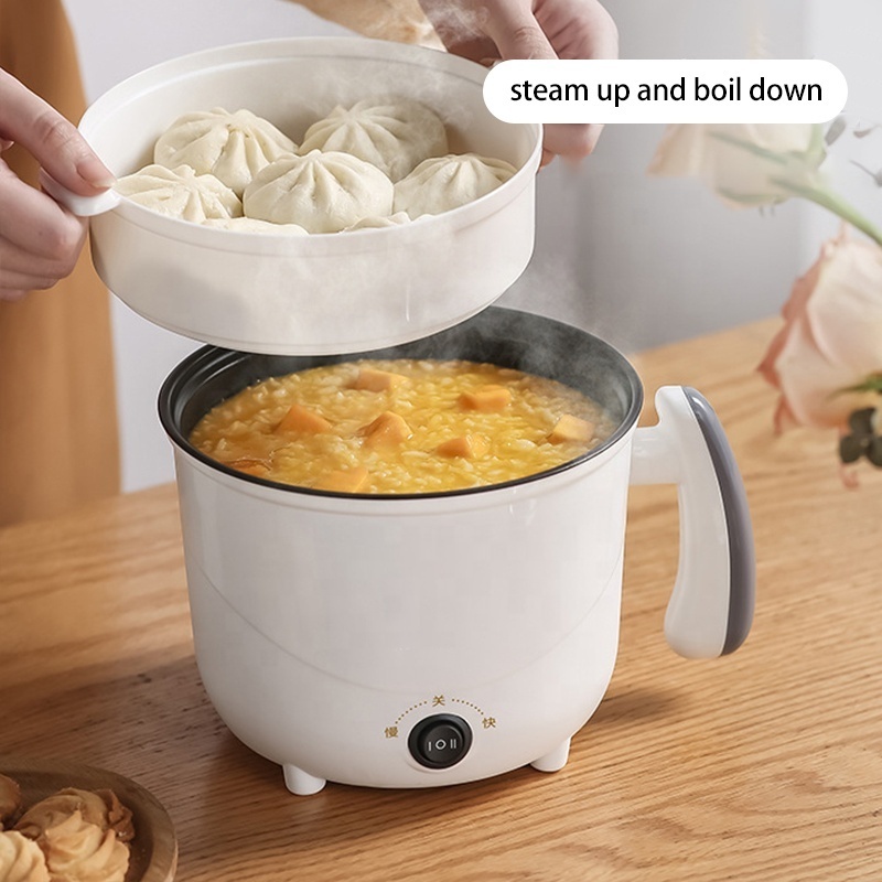 Hot Sale Kitchen Appliance Multi Purpose Electric Cooking Pot Mini Instant Noodle Pot With Steaming Grid