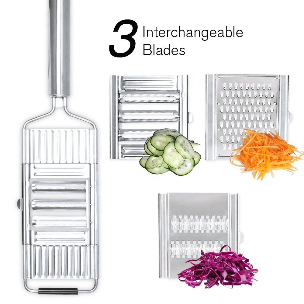 Shredder Cutter Stainless Steel Portable Manual Vegetable Slicer Easy Clean Grater with Handle Multi Purpose Home Kitchen Tool