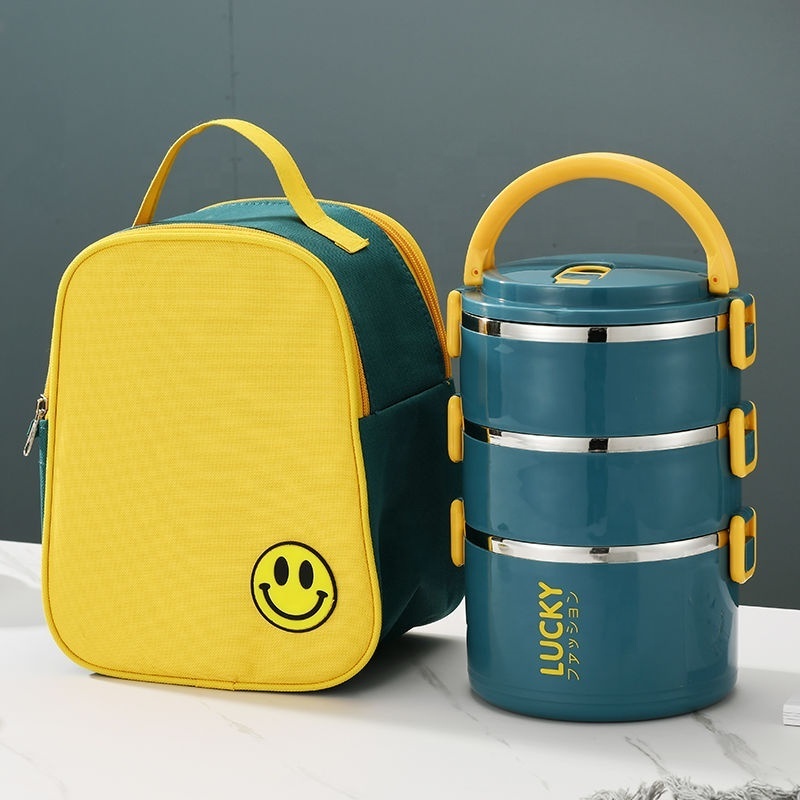 New Arrival Stainless Steel Thermal School Kids Children Tiffin Bento Lunch Box With Lunch Box Bag