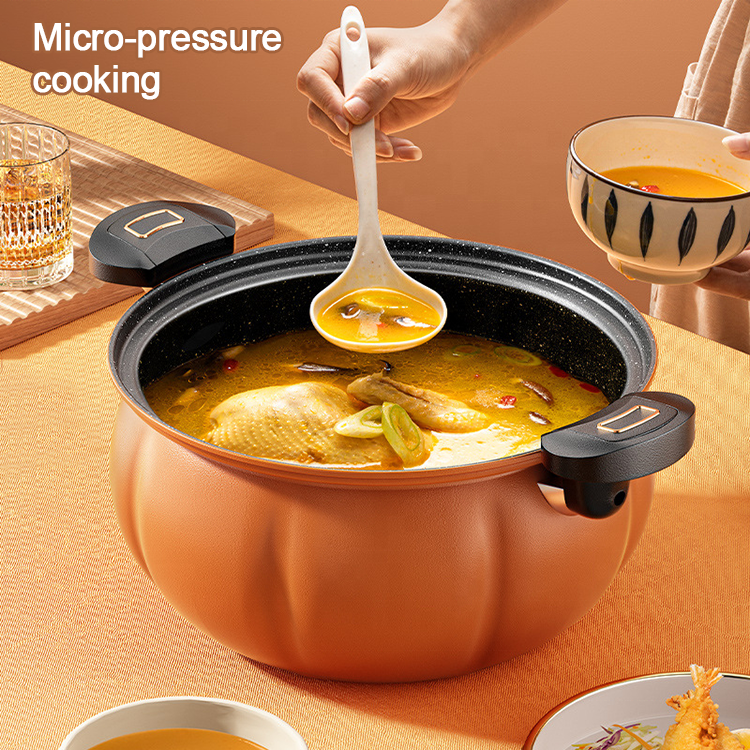 Good Quality 28CM Large Capacity Iron Micro Pressure Cooking Pot Maifan Stone Non-stick Coating Micro Pressure Cooker