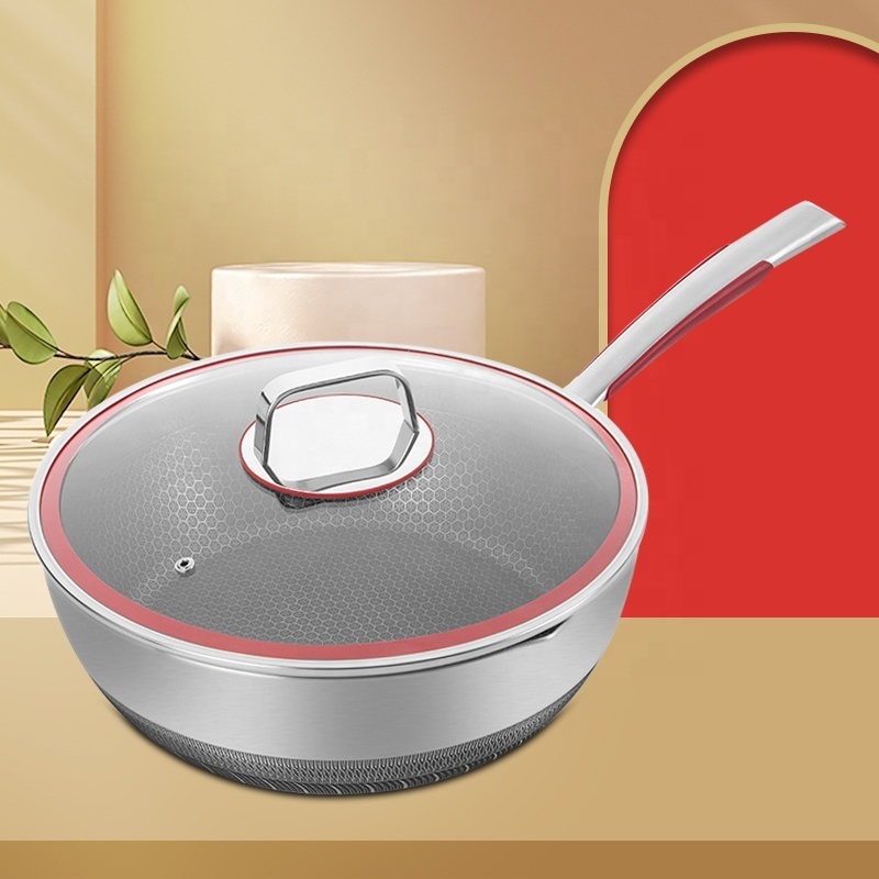 Good Quality Triply Stainless Steel Cooking Pan Induction Cooker Fry Pan Nonstick Frying Pans