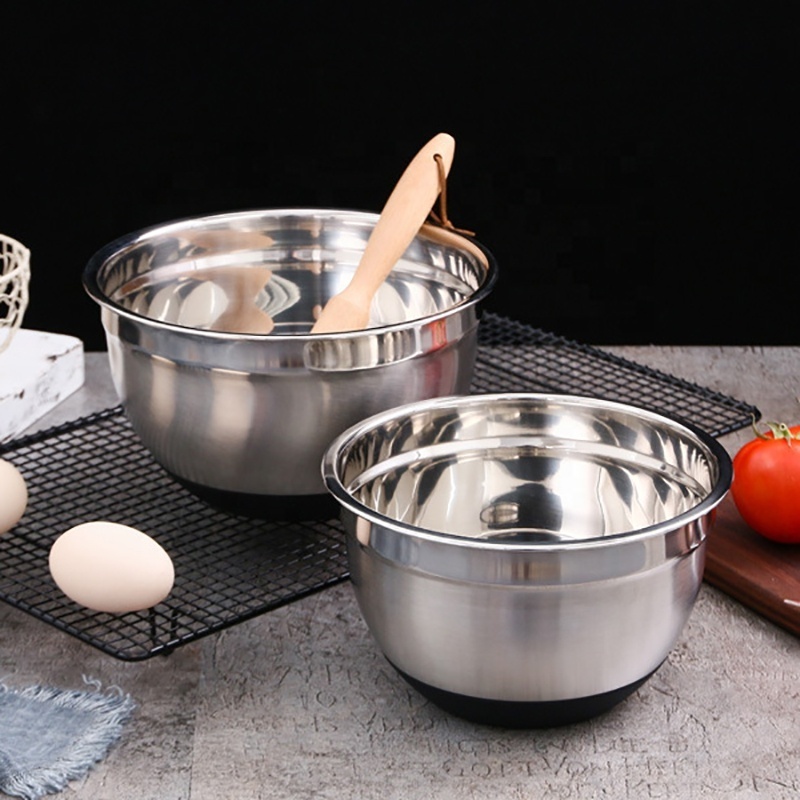 High Quality Wholesale Stainless Steel 201 Salad Bowl Restaurant Mixing Round Bowl Kitchen Fruit Bowl