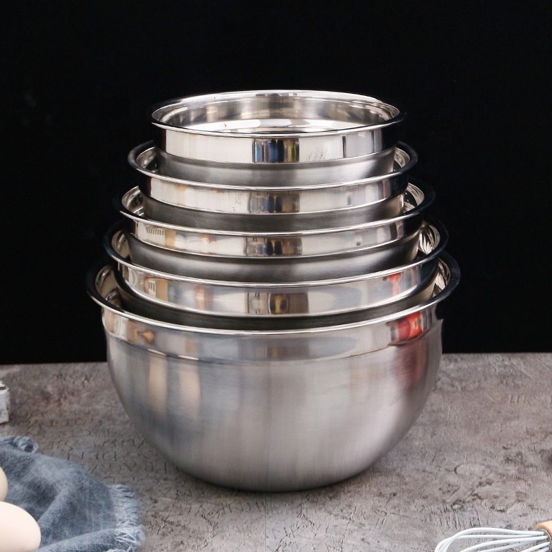 High Quality Wholesale Stainless Steel 201 Salad Bowl Restaurant Mixing Round Bowl Kitchen Fruit Bowl