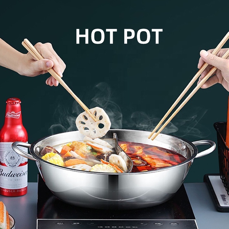 Good Quality Hot Pot Pot Multi-user Hotpot 201 Stainless Steel Shabu Shabu Pots For Cooking