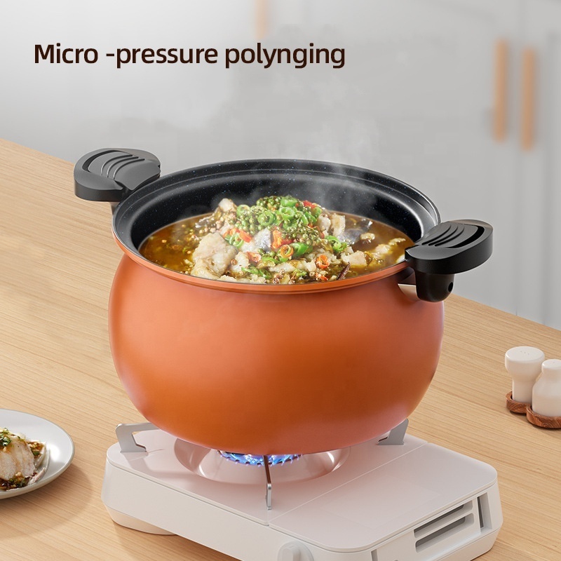 Multifunction 28cm Non-stick Pressure Cookers Cooking Pot Soup Pot Cast Iron Micro Pressure Cookers