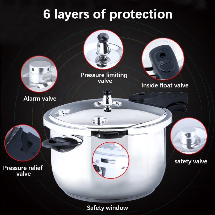 Best Selling Multiple Sizes Cooking Pot Pressure Cookers Silver Soup Pot 18/8 Stainless Steel Pressure Cookers