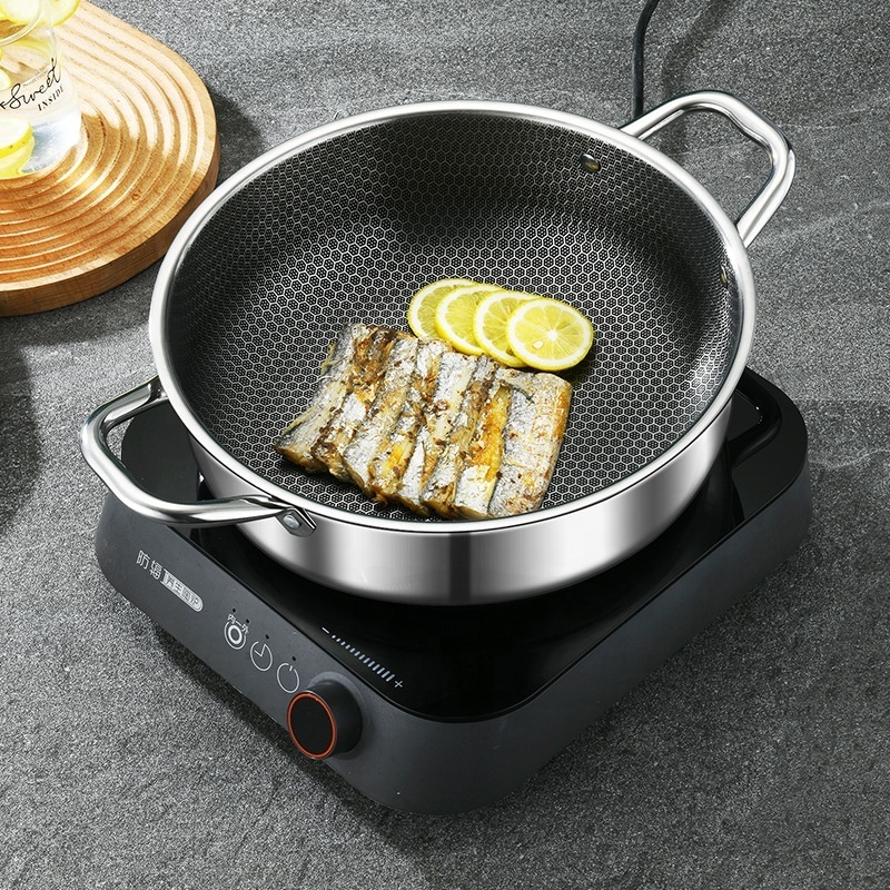 High Capacity Food Warmer Cookware Cooking Hot Pot Nonstick Stainless Steel Soup Pot With Glass Lid