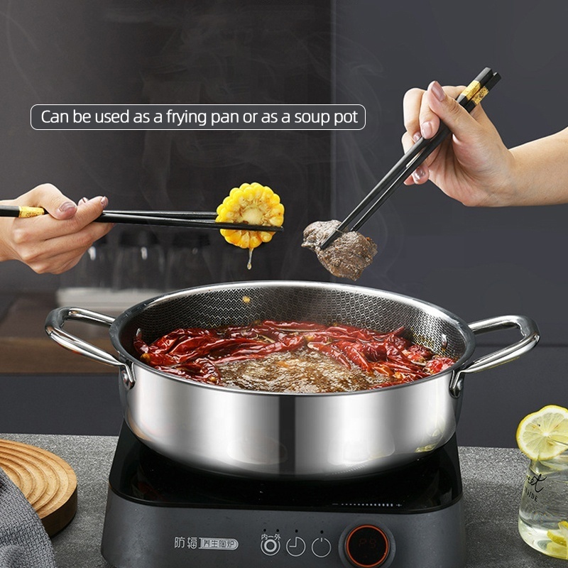 High Capacity Food Warmer Cookware Cooking Hot Pot Nonstick Stainless Steel Soup Pot With Glass Lid